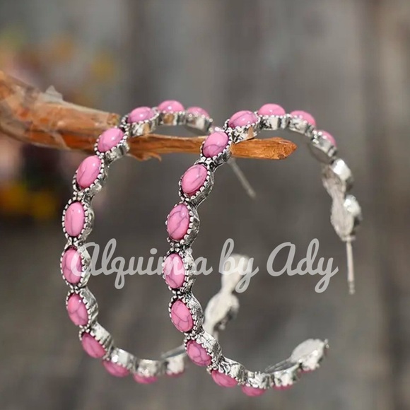 Alquimia by Ady Pink and Silver Earrings - Picture 2 of 2